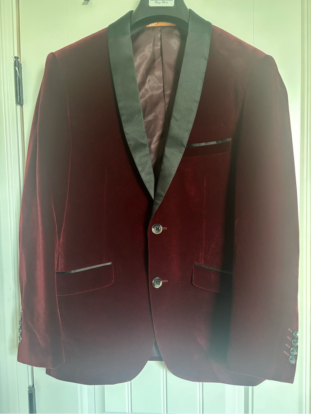 St. Patrick Burgundy Velvet Blazer with Black Satin Lapel